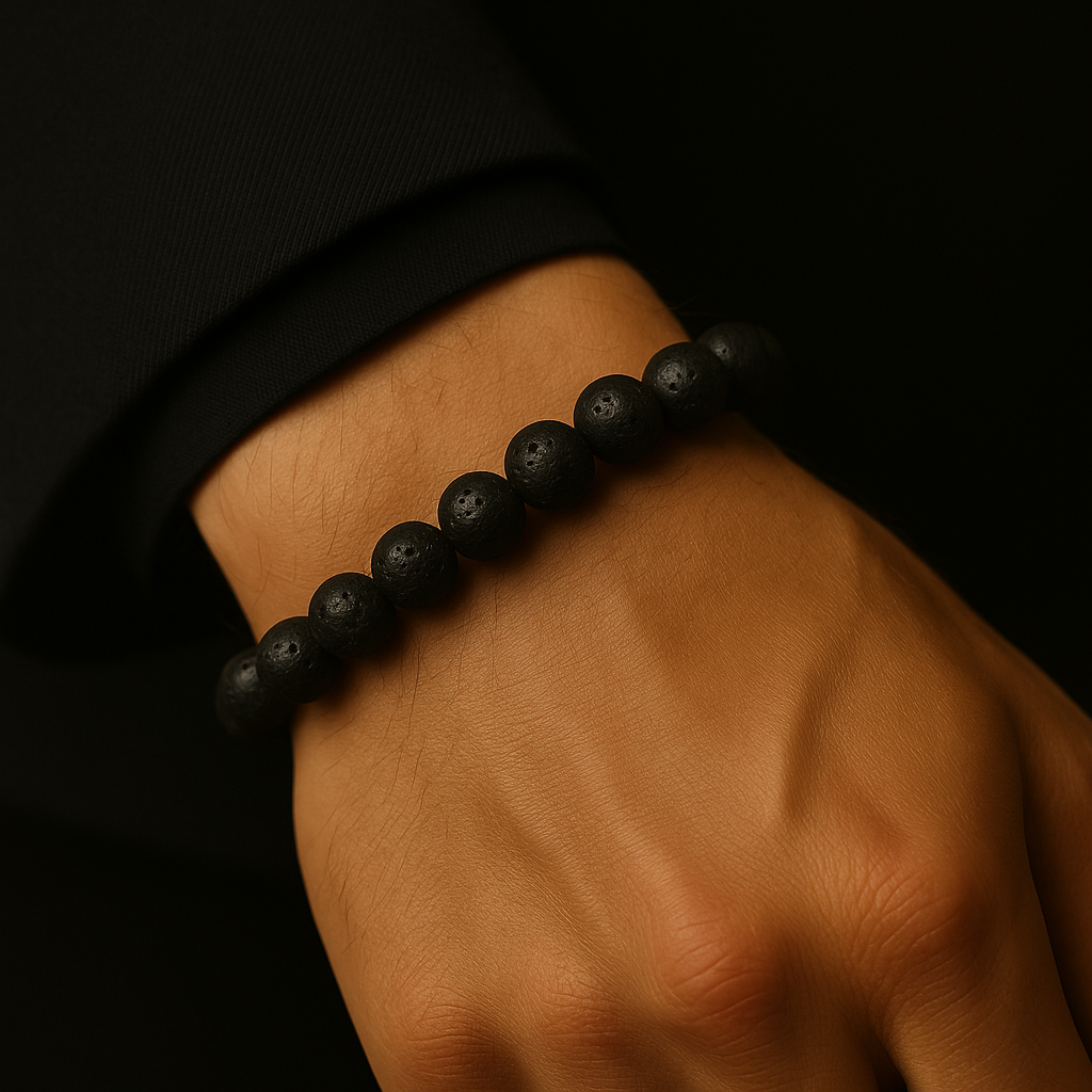 Pulsera Piedra Volcánica Natural 8mm (energía y fortaleza interior)