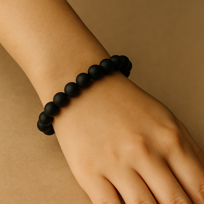 Pulsera Ónix Mate Natural 8mm (fuerza y enfoque personal)