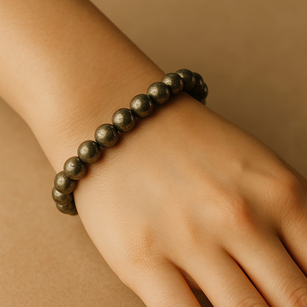 Pulsera Pirita Natural 8mm (motivación y actitud positiva)