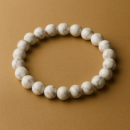 Pulsera Howlita Natural 8mm (paz interior y serenidad mental)