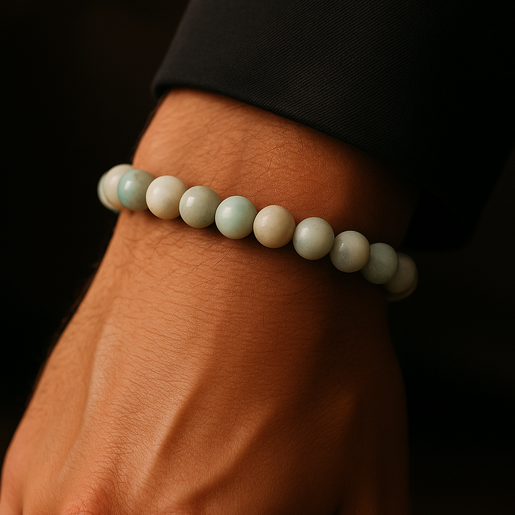 Pulsera Amazonita Natural 8mm (claridad y comunicación auténtica)