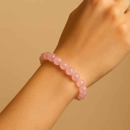 Pulsera Cuarzo Rosa Natural 8mm (amor propio y equilibrio emocional)