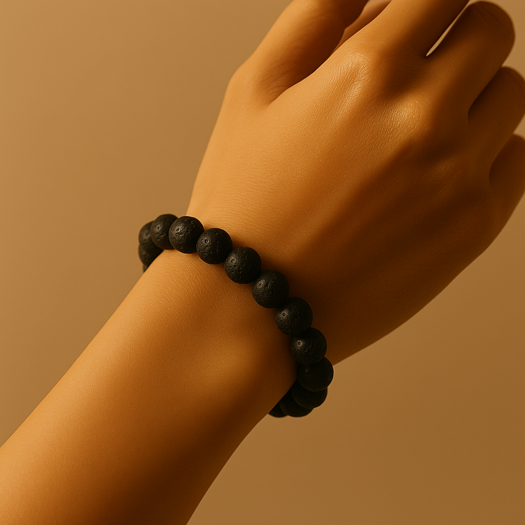 Pulsera Piedra Volcánica Natural 8mm (energía y fortaleza interior)