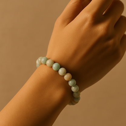 Pulsera Amazonita Natural 8mm (claridad y comunicación auténtica)