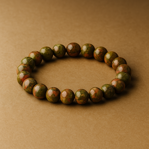 Pulsera Unakita Natural 8mm (armonía entre mente y corazón)